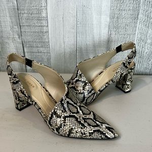 Cole Haan GrandSeries Vania Half D'Orsay Python Leather Pumps Heels Shoes Size 7